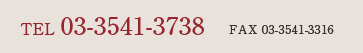 TEL：03-3541-3738｜FAX：03-3541-3316